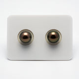 2pcs Copper 9.1-9.3mm - RSR AAA/AA Quality Tahitian Pearl Pair ER1205 A86