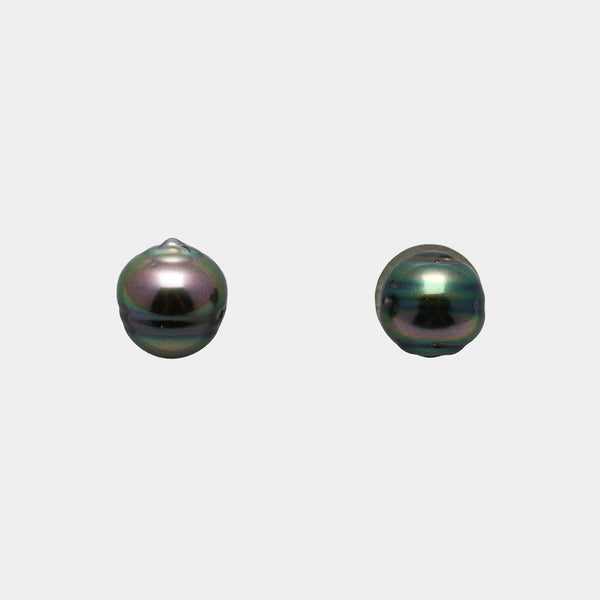 2pcs Peacock 8.4-8.8mm - CL AA/AAA Quality Tahitian Pearl Pair ER1141