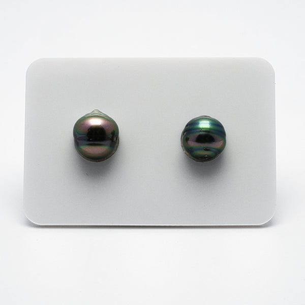 2pcs Peacock 8.4-8.8mm - CL AA/AAA Quality Tahitian Pearl Pair ER1141