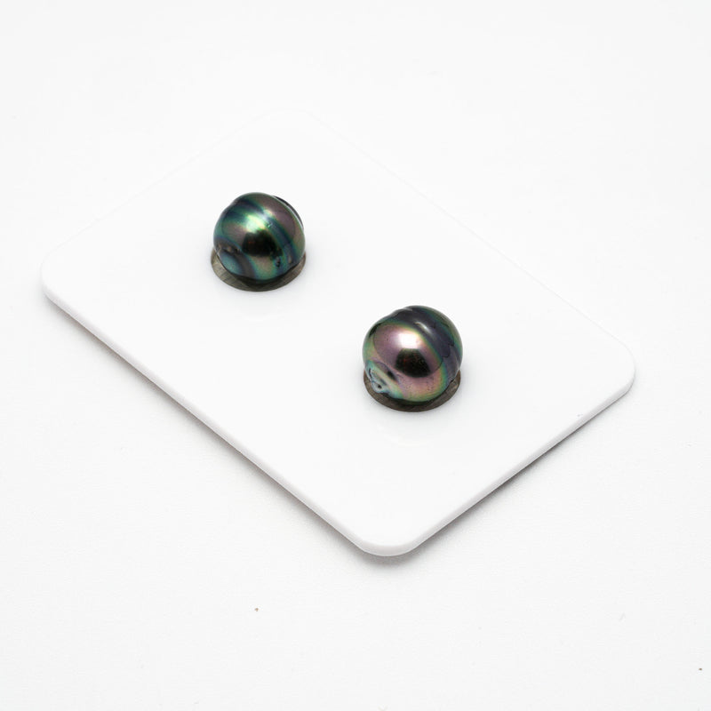 2pcs Peacock 8.4-8.8mm - CL AA/AAA Quality Tahitian Pearl Pair ER1141