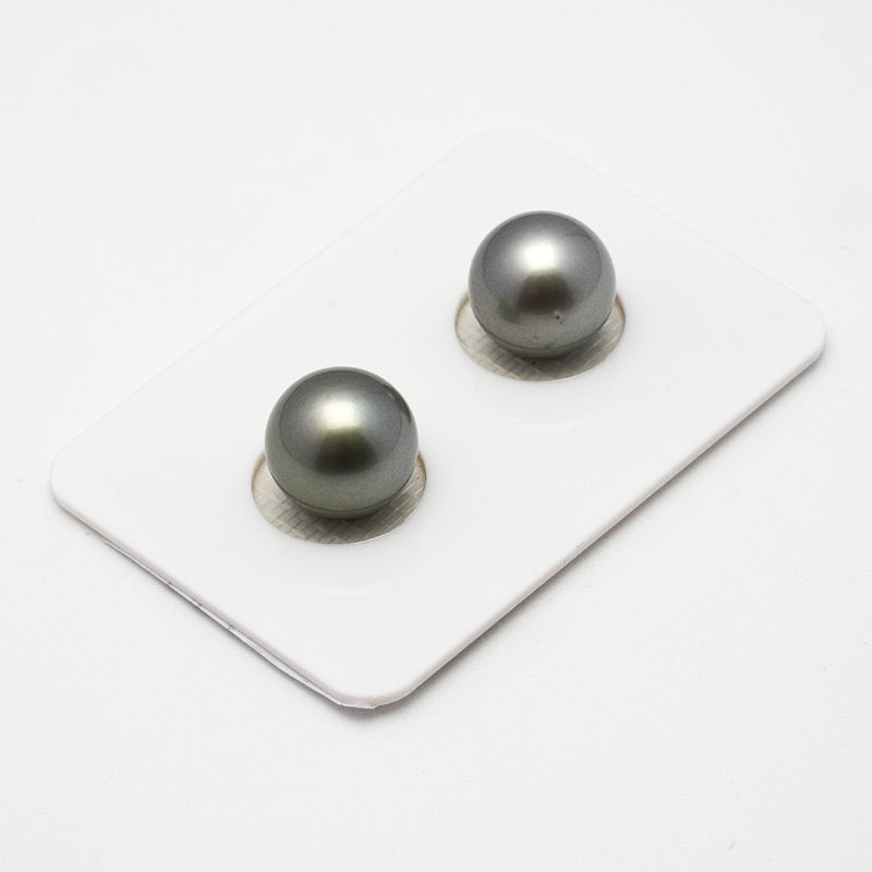 2pcs Gray 10.5-10.6mm - RSR AAA/AA Quality Tahitian Pearl Pair ER1215 A86