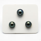 3pcs Green 9.5-10.4mm - RSR AAA Quality Tahitian Pearl Trio Set ER1288