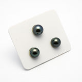 3pcs Green 9.5-10.4mm - RSR AAA Quality Tahitian Pearl Trio Set ER1288