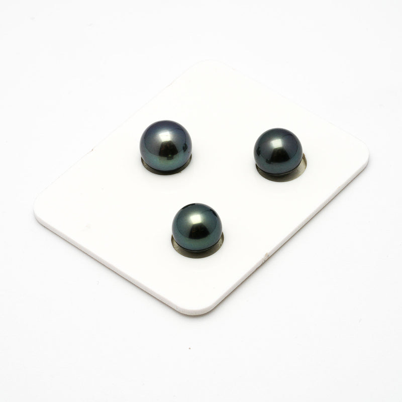 3pcs Green 9.5-10.4mm - RSR AAA Quality Tahitian Pearl Trio Set ER1288