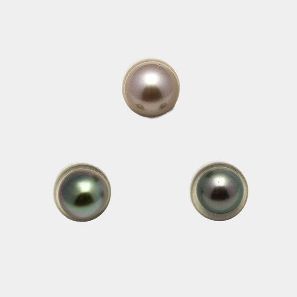 3pcs Multicolor 8.5-9.9mm - SR/NR AAA/AA Quality Tahitian Pearl Trio Set ER1217 A86