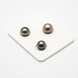 3pcs Multicolor 8.5-9.9mm - SR/NR AAA/AA Quality Tahitian Pearl Trio Set ER1217 A86