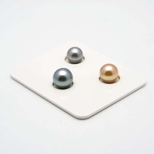 3pcs Multicolor 8.3-9.8mm - RSR AAA/AA Quality Tahitian Pearl Trio Set ER1218 A86