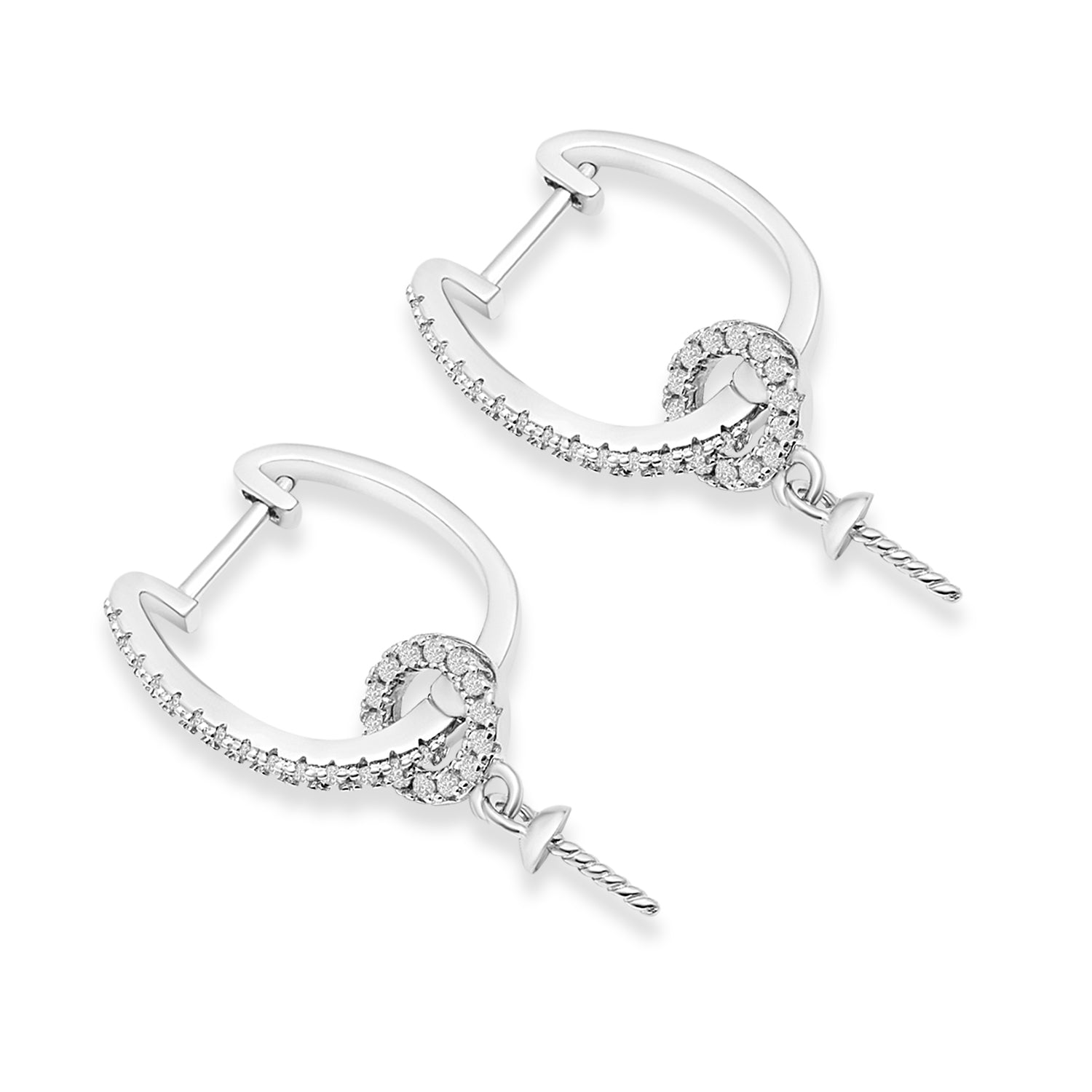 Dangle Earring Bails 925 Silver for Pearl SC12