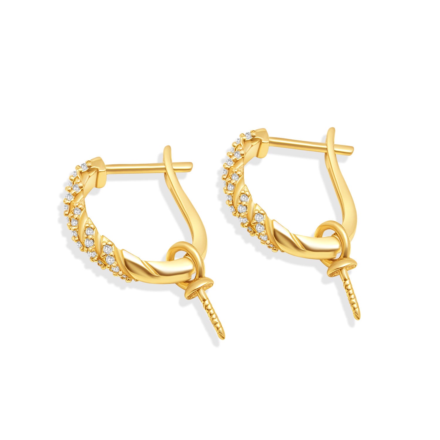 Dangle Earring Bails 925 Silver for Pearl SC09