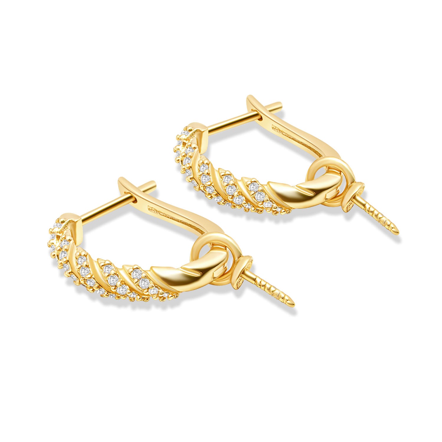 Dangle Earring Bails 925 Silver for Pearl SC09