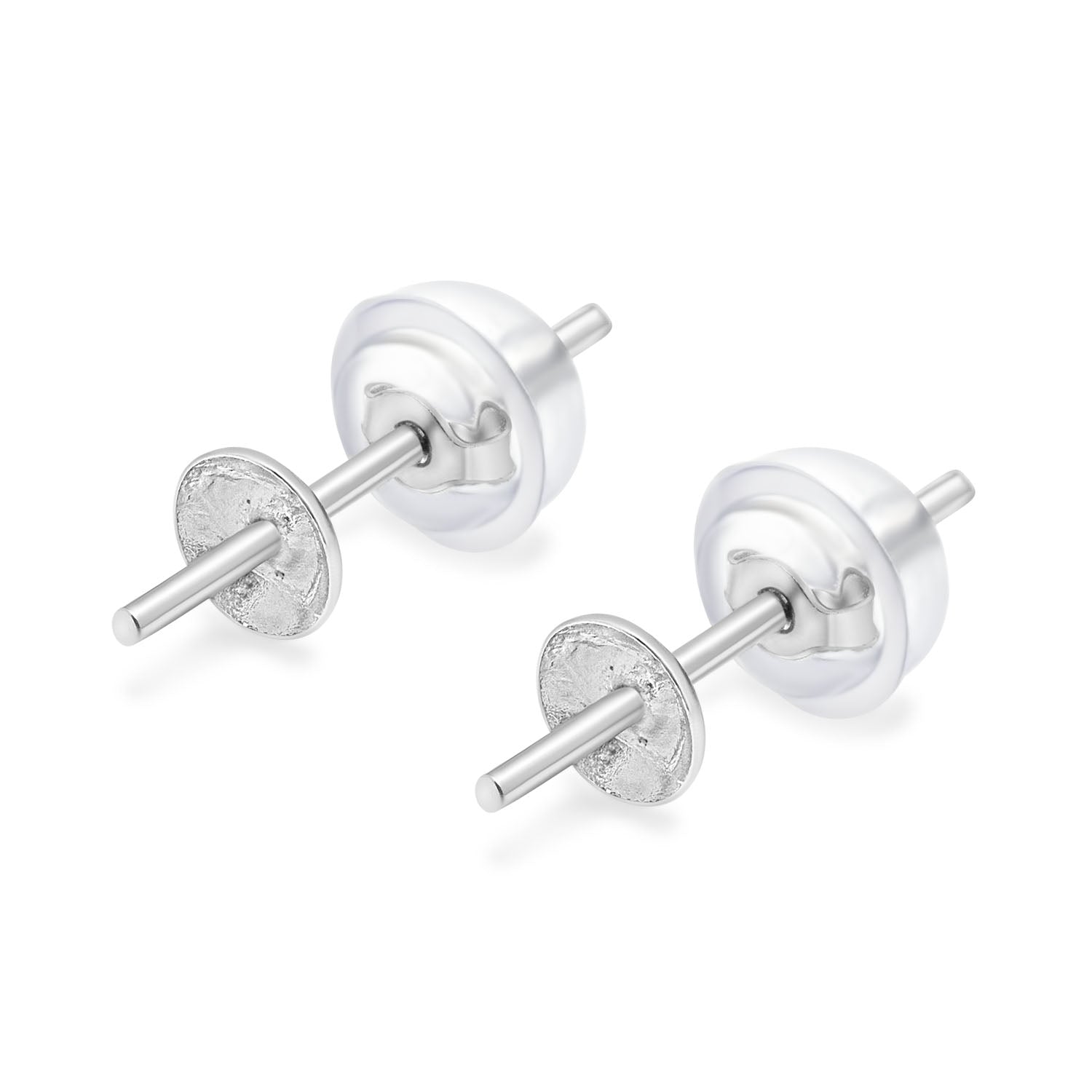 Stud Earring Bails 925 Silver for Pearl SC27
