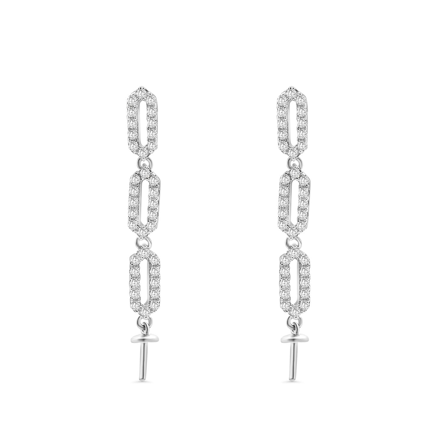 Dangle Earring Bails 925 Silver for Pearl SC08
