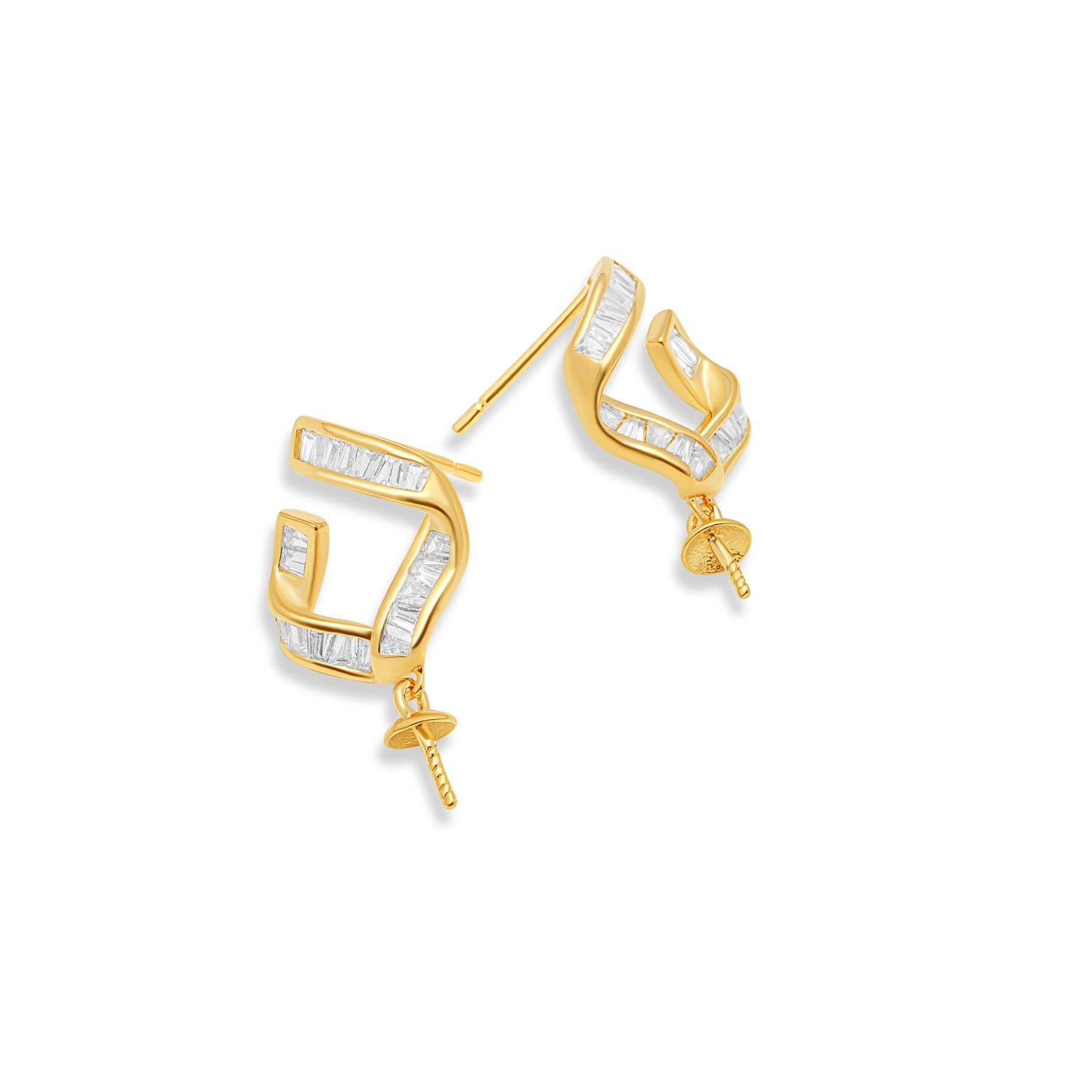Dangle Earring Bails 925 Silver for Pearl SC91