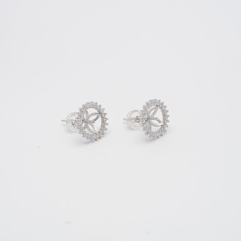 925 Silver RH Floral Earrings Studs SC101