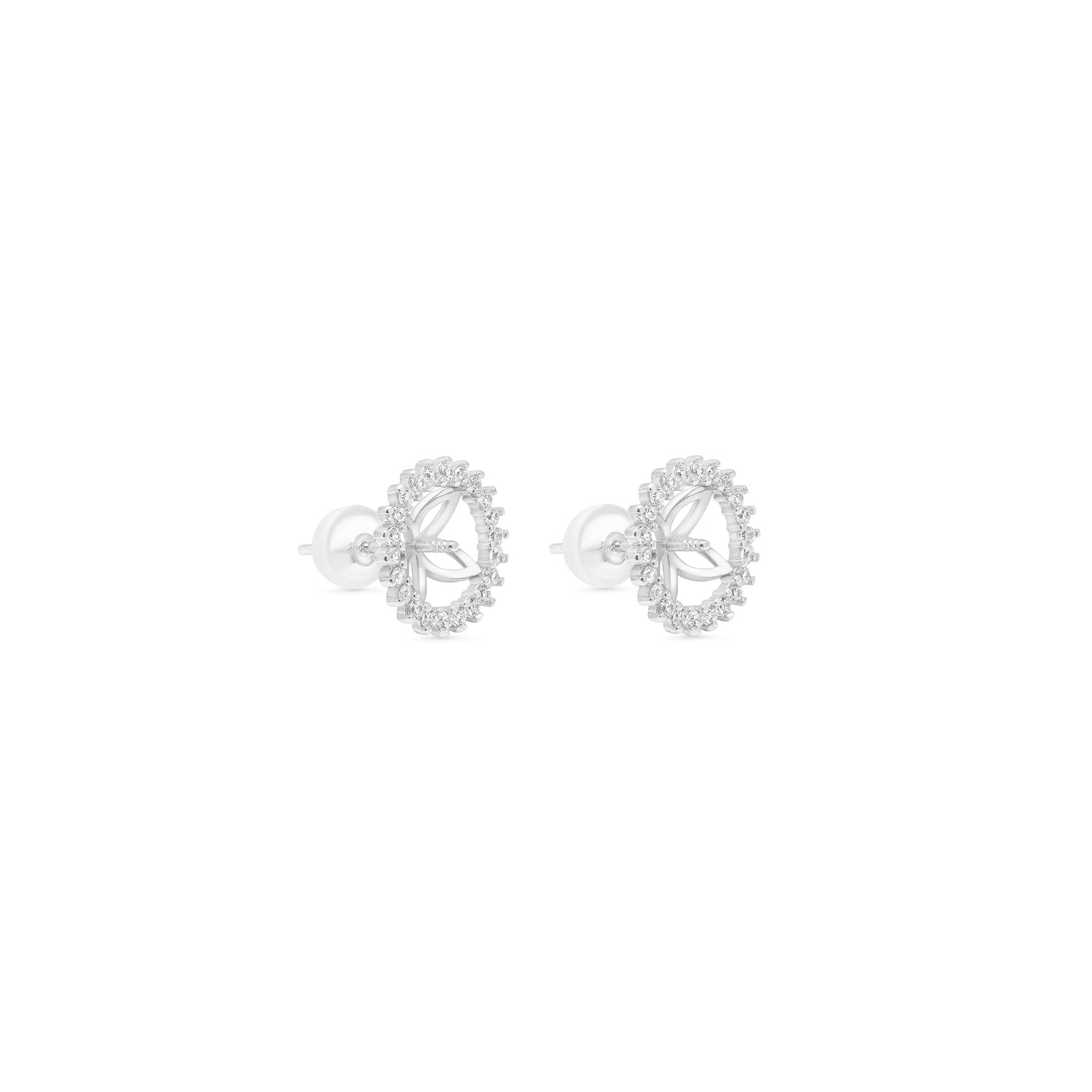 Studs Earring Bails 925 Silver for Pearl SC101