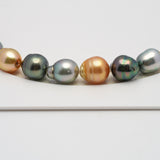 34pcs Mix 9-12mm - CL/SB AAA/AA Quality Tahitian Pearl Necklace NL1268 HL1