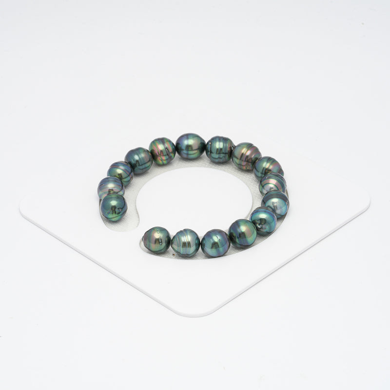 16pcs Green Mix 9-11mm - CL AAA/AA Quality Tahitian Pearl Bracelet BR1683 A87