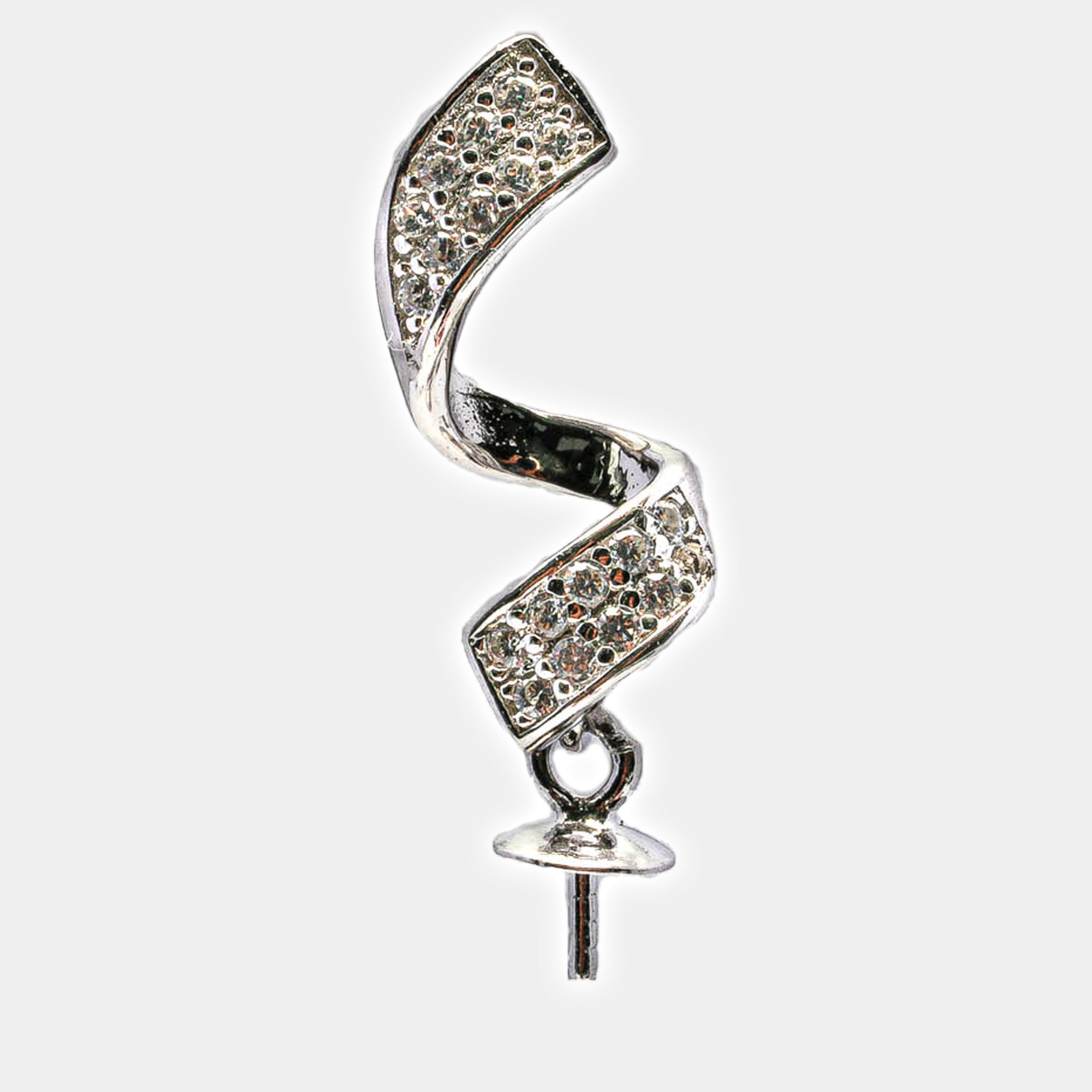 "Ribbon" Pendant 925 Silver Rhodium Plating SC110