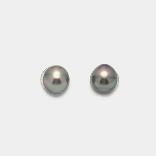 2pcs Green 11mm - SB AAA/AA Quality Tahitian Pearl Pair ER1231 A86