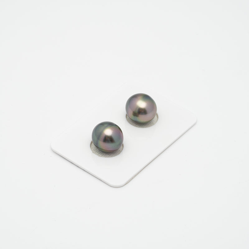 2pcs Green 11mm - SB AAA/AA Quality Tahitian Pearl Pair ER1231 A86