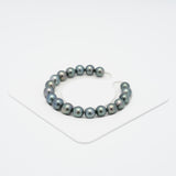 19pcs Blue Green 8-9mm - NR AAA/AA Quality Tahitian Pearl Bracelet BR1701 A89
