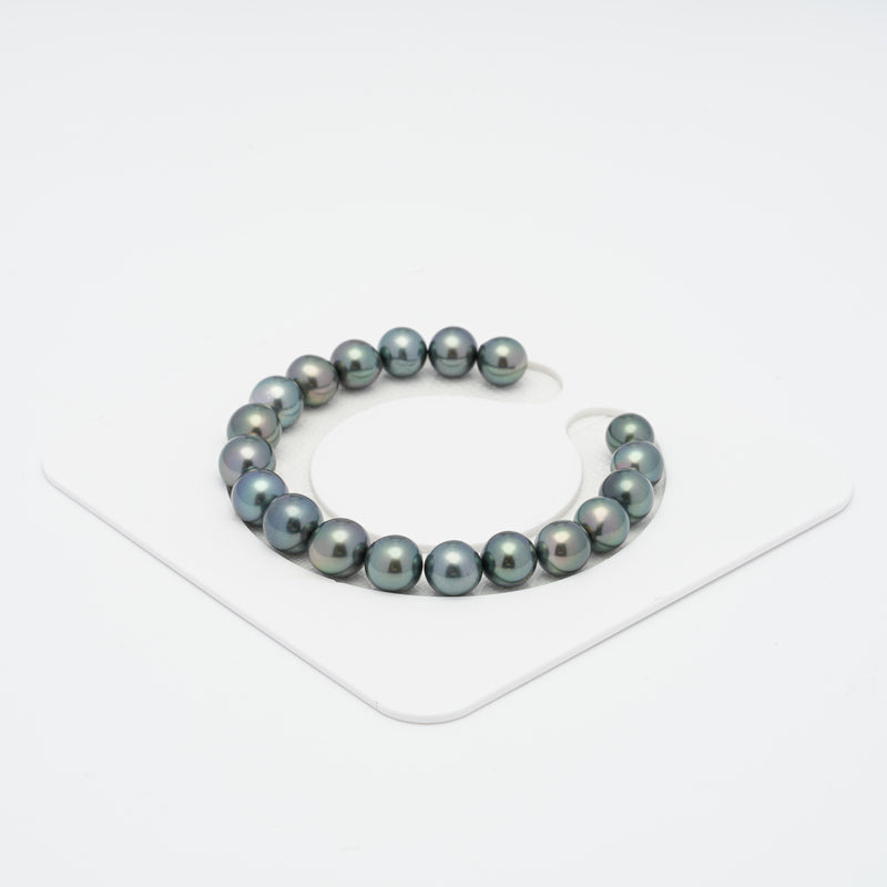 19pcs Blue Green 8-9mm - NR AAA/AA Quality Tahitian Pearl Bracelet BR1701 A89