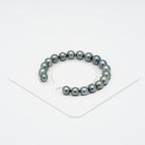 19pcs Blue Green 8-9mm - NR AAA/AA Quality Tahitian Pearl Bracelet BR1701 A89