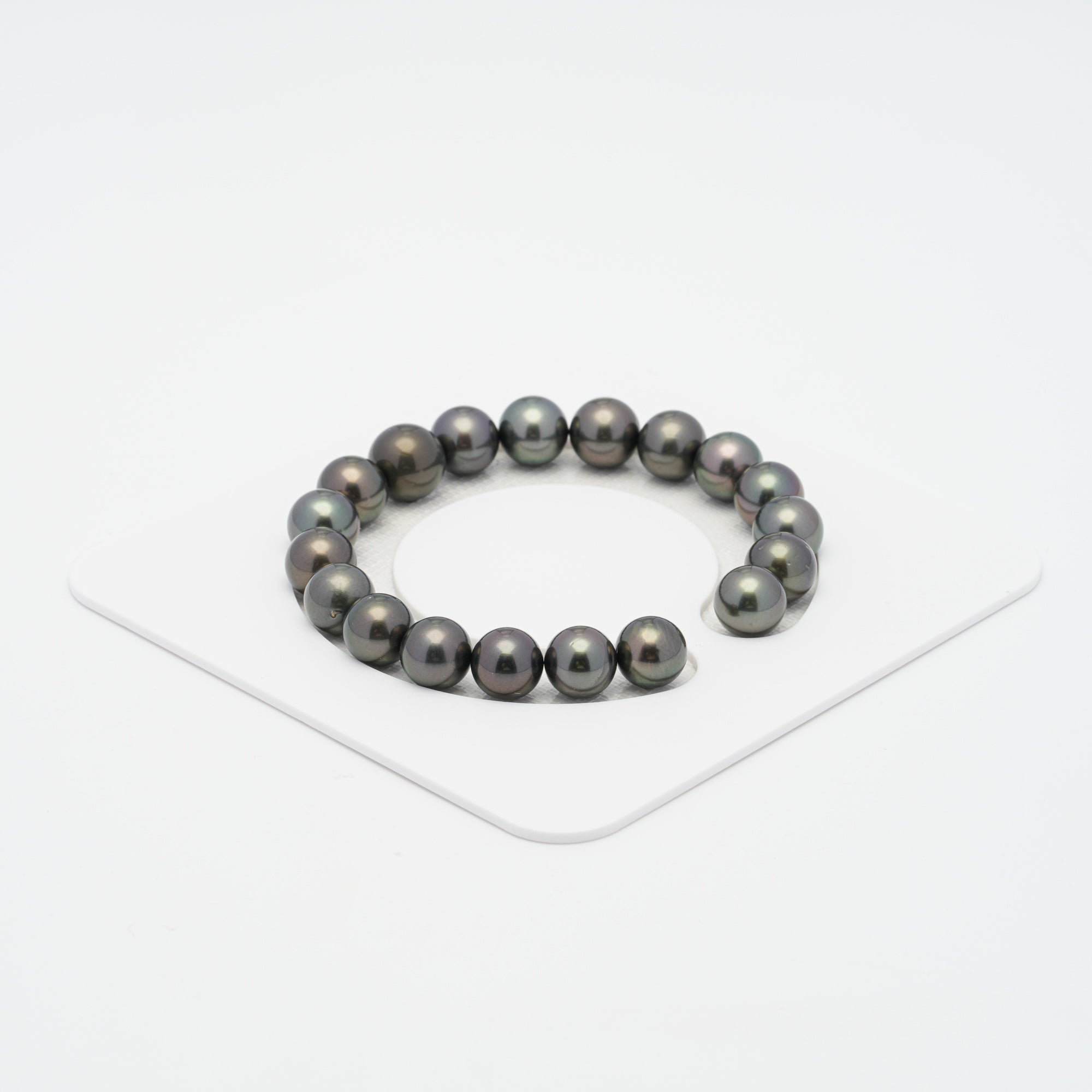 19pcs Green Brown 9-11mm - SR AAA/AA Quality Tahitian Pearl Bracelet BR1705 NG18