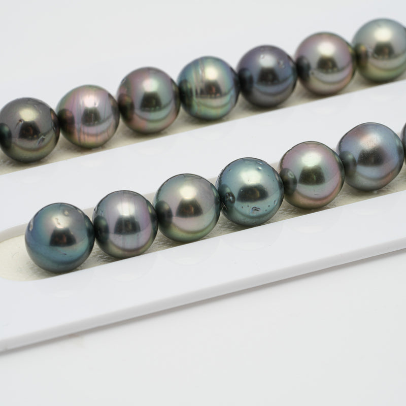 46pcs Multicolor 9-11mm - SB/NR AA/A Quality Tahitian Pearl Necklace NL1277 TH2