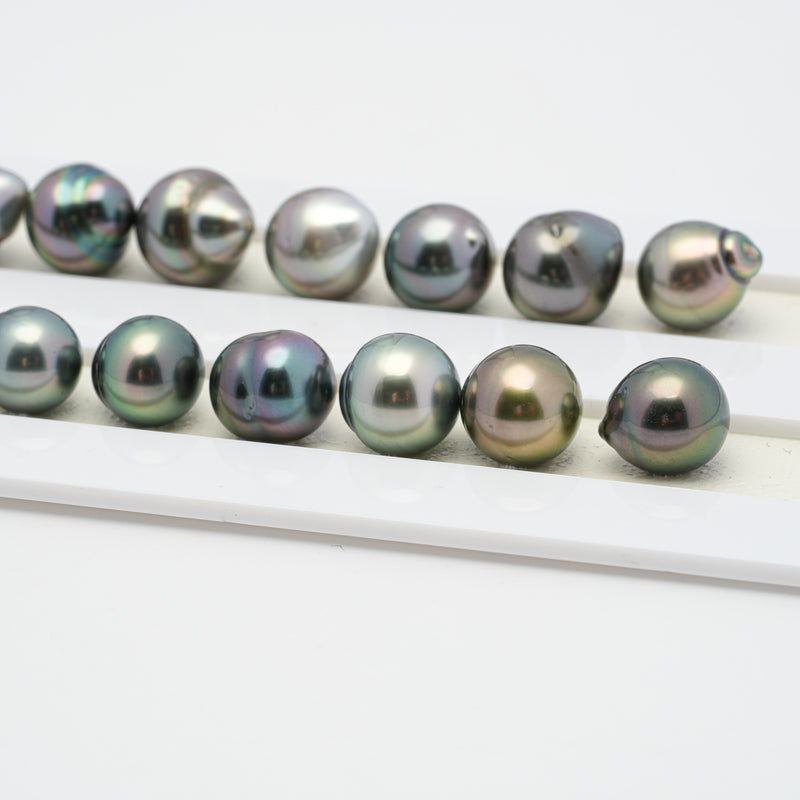 38pcs Multicolor 8-10mm - SB/CL AAA/AA Quality Tahitian Pearl Necklace NL1224