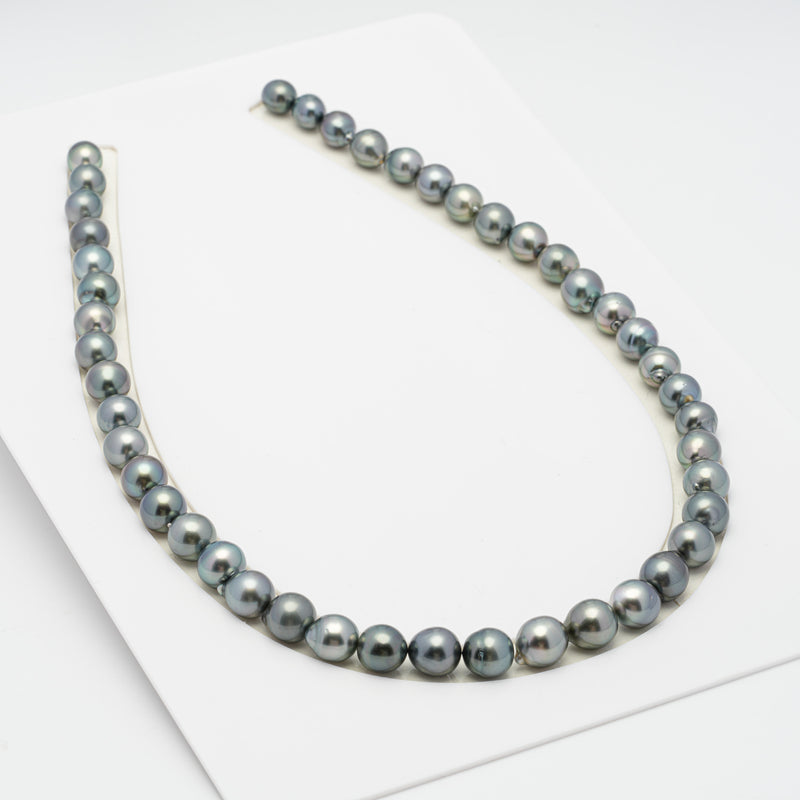 45pcs Green Grey 8-9mm - SB AAA/AA Quality Tahitian Pearl Necklace NL1285 HL1