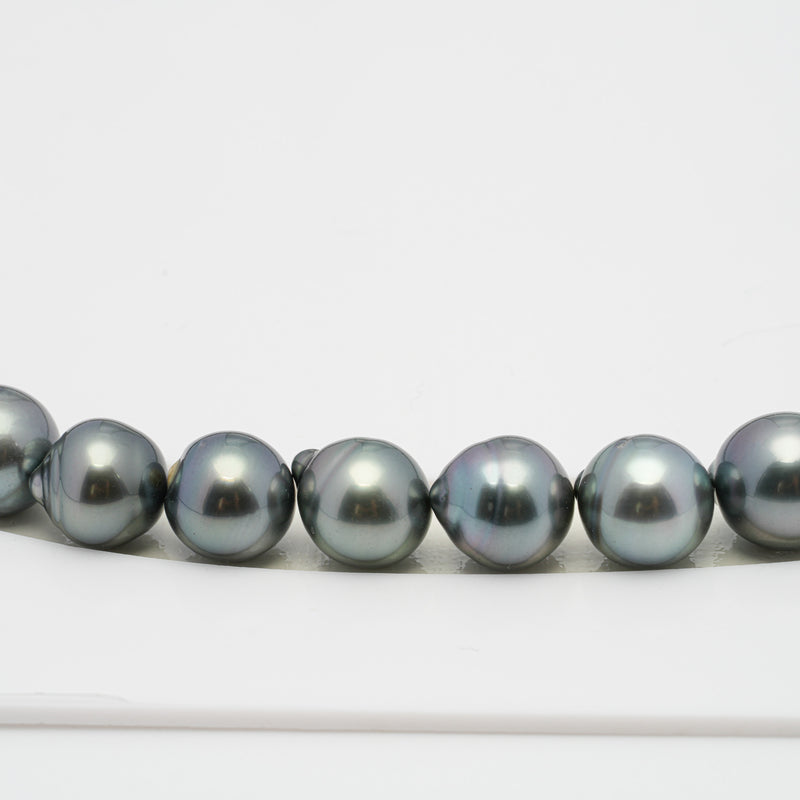 45pcs Green Grey 8-9mm - SB AAA/AA Quality Tahitian Pearl Necklace NL1285 HL1