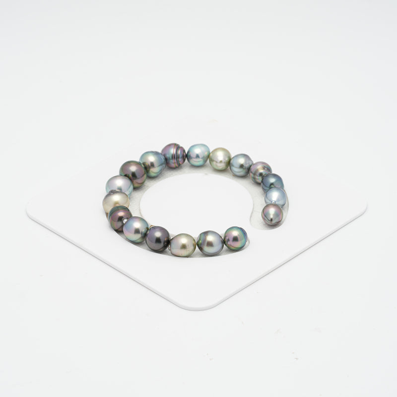 18pcs Multicolor 8-11mm - SB AAA/AA Quality Tahitian Pearl Bracelet BR1713