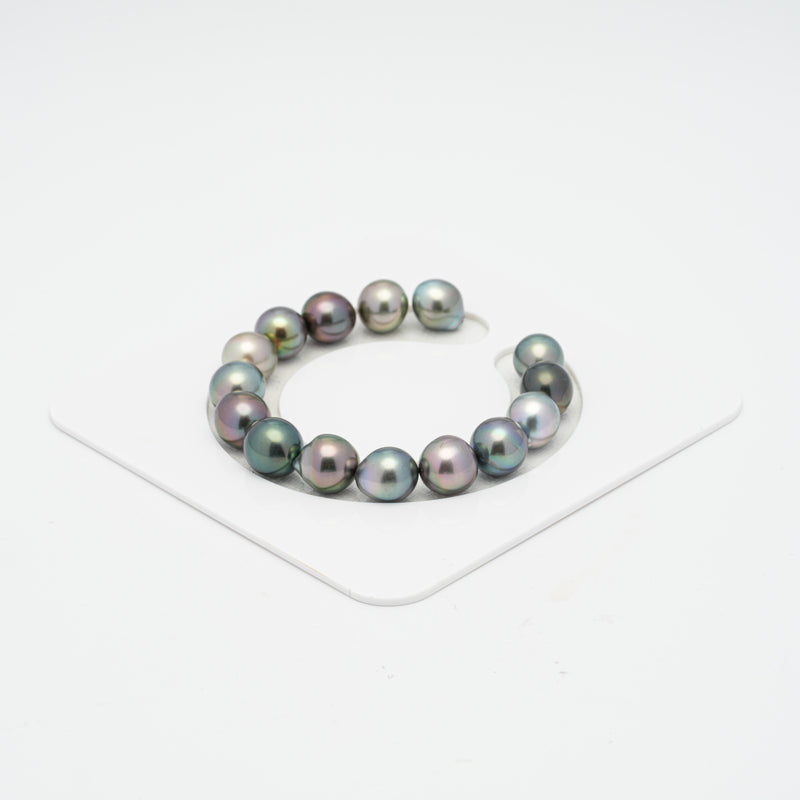 15pcs Multicolor 10-11mm - SB AAA/AA Quality Tahitian Pearl Bracelet BR1714