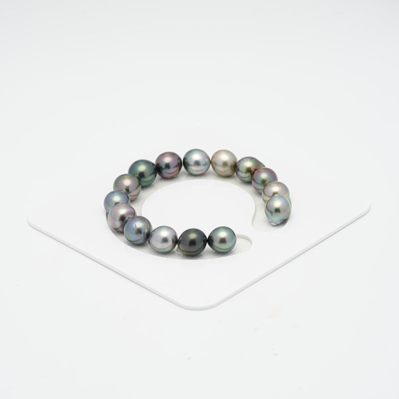 15pcs Multicolor 10-11mm - SB AAA/AA Quality Tahitian Pearl Bracelet BR1714