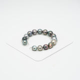 15pcs Multicolor 10-11mm - SB AAA/AA Quality Tahitian Pearl Bracelet BR1714