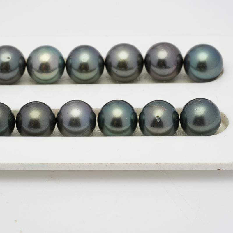 44pcs Green Mix 9mm - RSR AAA/AA Quality Tahitian Pearl Necklace NL1226
