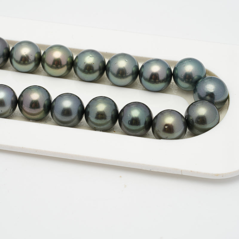 44pcs Green Mix 9mm - RSR AAA/AA Quality Tahitian Pearl Necklace NL1226