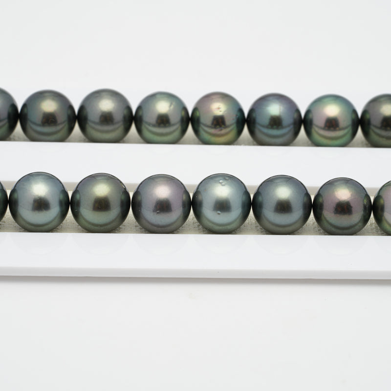 46pcs Green 9mm - RSR AAA/AA Quality Tahitian Pearl Necklace NL1229