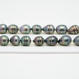 34pcs Green 9-12mm - CL AAA/AA Quality Tahitian Pearl Necklace NL1231