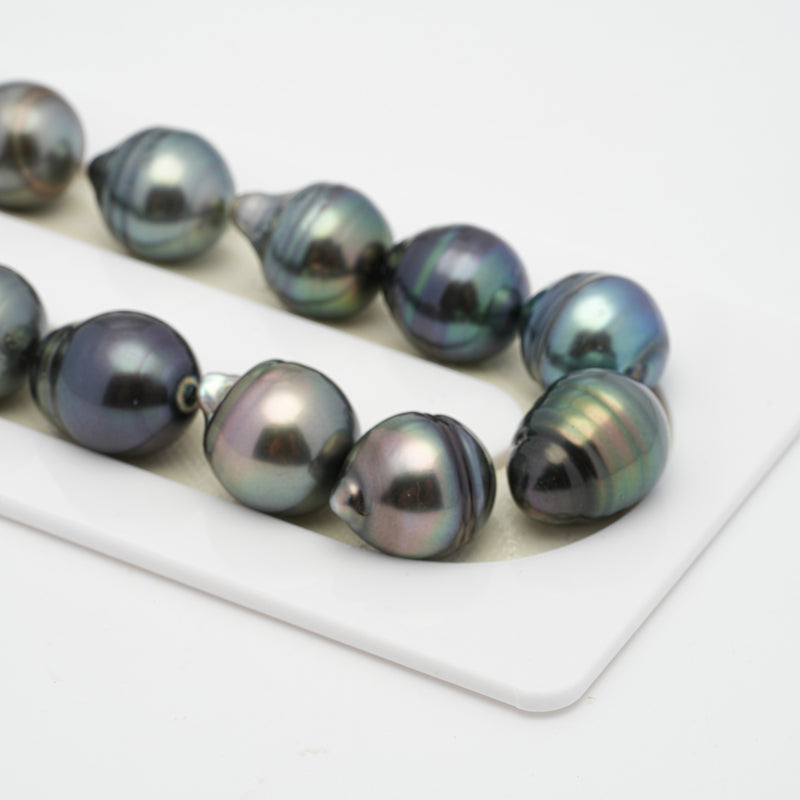 28pcs Green 12-14mm - CL AA Quality Tahitian Pearl Necklace NL1232
