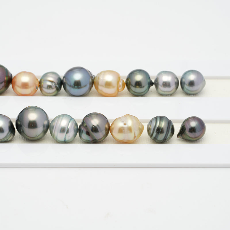 38pcs Multicolor 7-11mm - SB AAA/AA Quality Tahitian Pearl Necklace NL1242