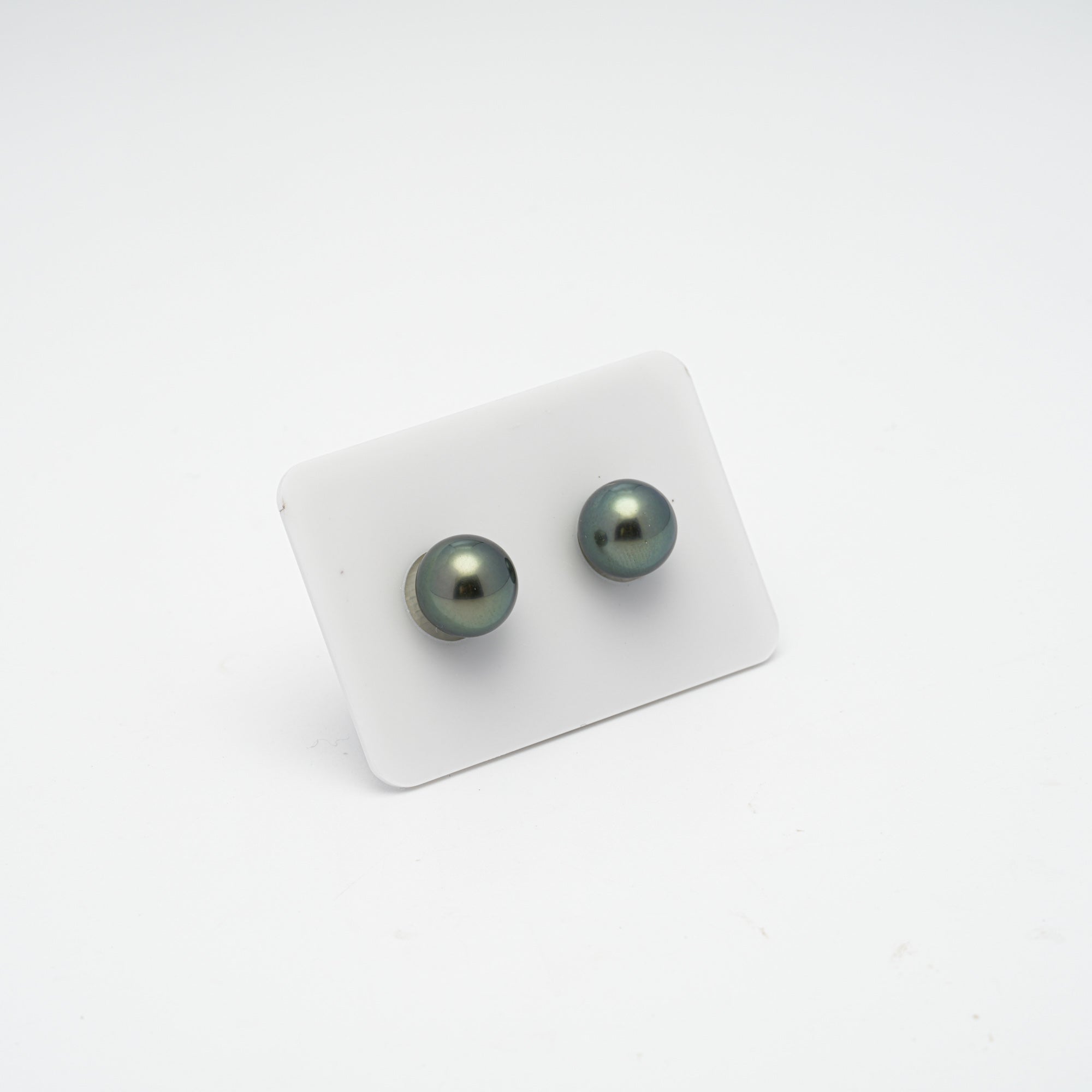 2pcs Green 10-10.2mm - SR AAA/AA Quality Tahitian Pearl Pair ER1330 A87