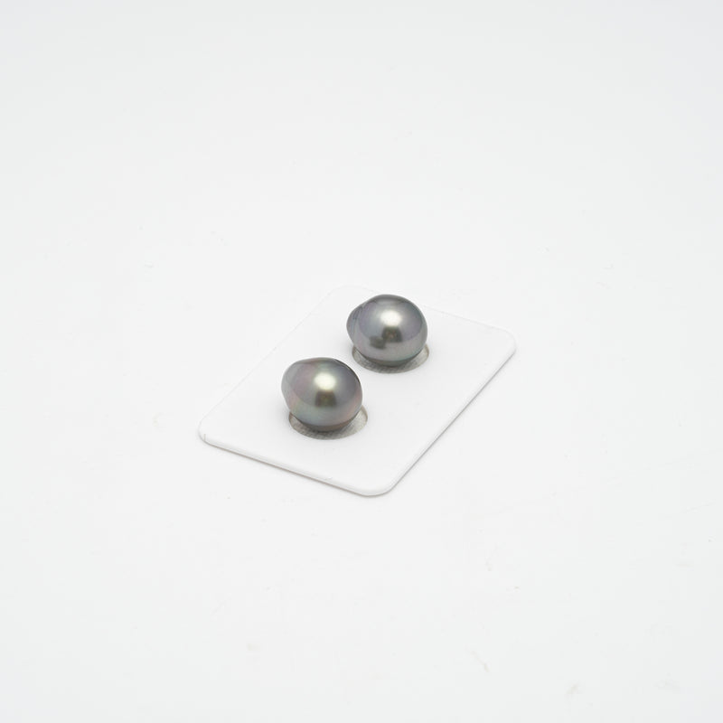 2pcs Gray 11.6mm - SB AAA Quality Tahitian Pearl Pair ER1329 A89