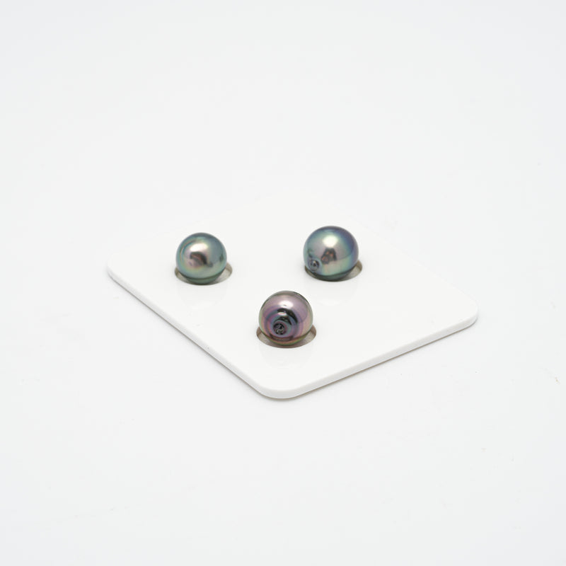 3pcs Multicolor 9.1-9.7mm - SB AAA/AA Quality Tahitian Pearl Trio Set ER1301