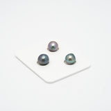 3pcs Multicolor 9.1-9.7mm - SB AAA/AA Quality Tahitian Pearl Trio Set ER1301