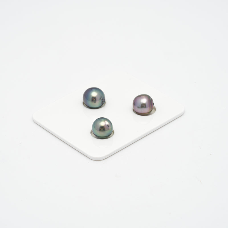 3pcs Multicolor 9.1-9.7mm - SB AAA/AA Quality Tahitian Pearl Trio Set ER1301