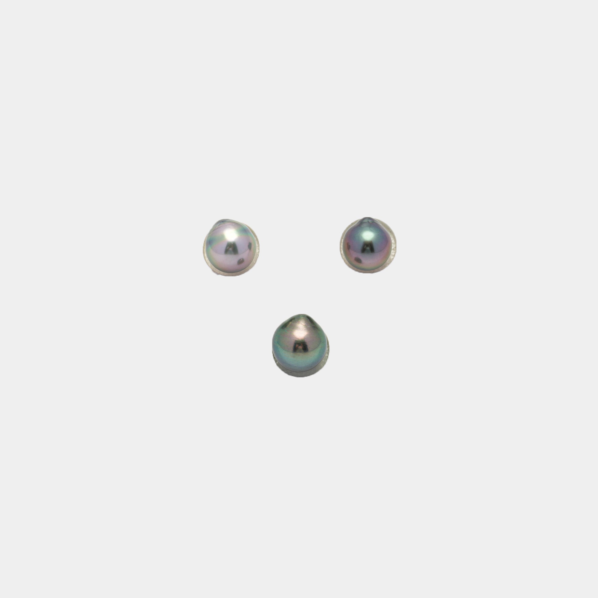 3pcs Multicolor 9-9.9mm - SB AAA/AA Quality Tahitian Pearl Trio Set ER1303