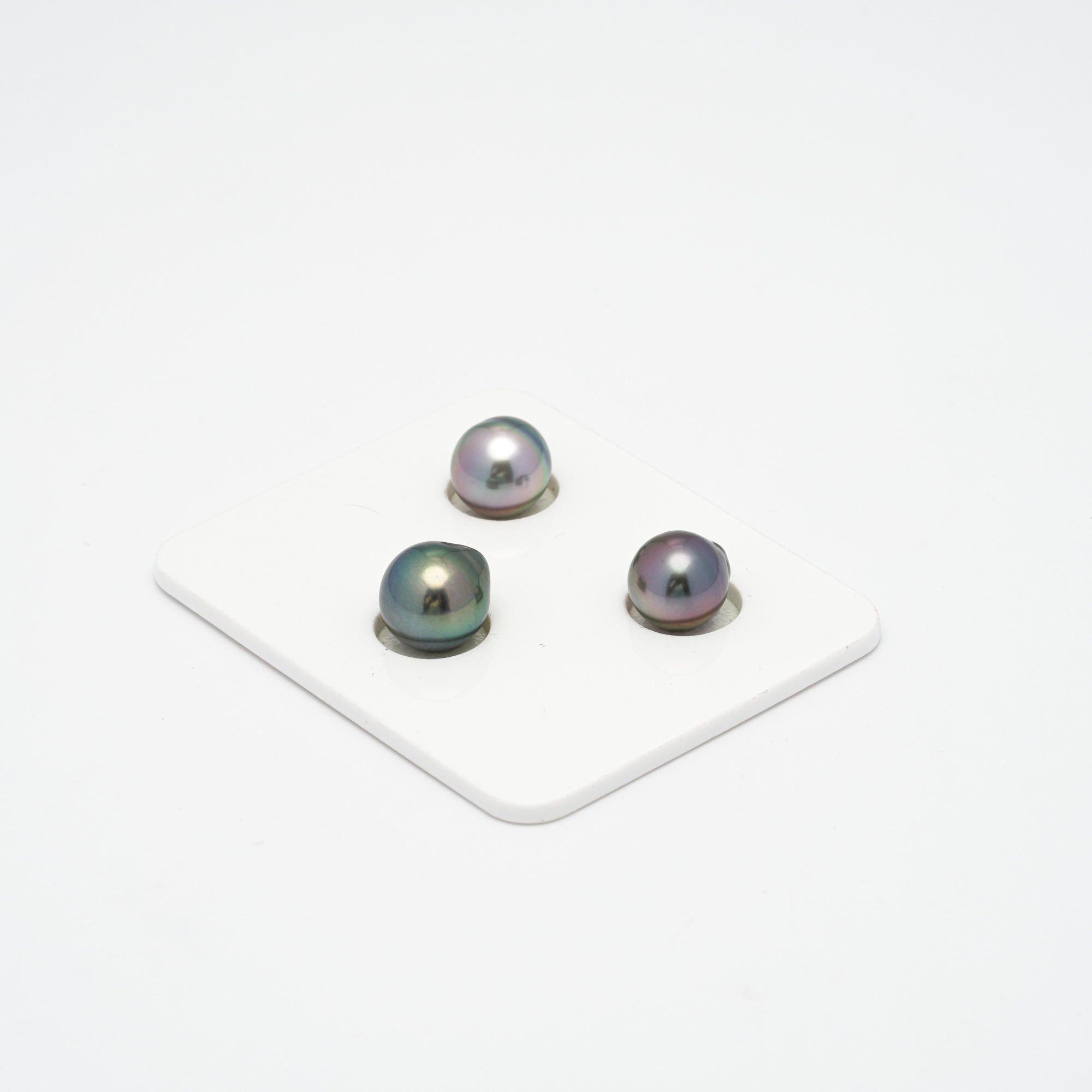 3pcs Multicolor 9-9.9mm - SB AAA/AA Quality Tahitian Pearl Trio Set ER1303