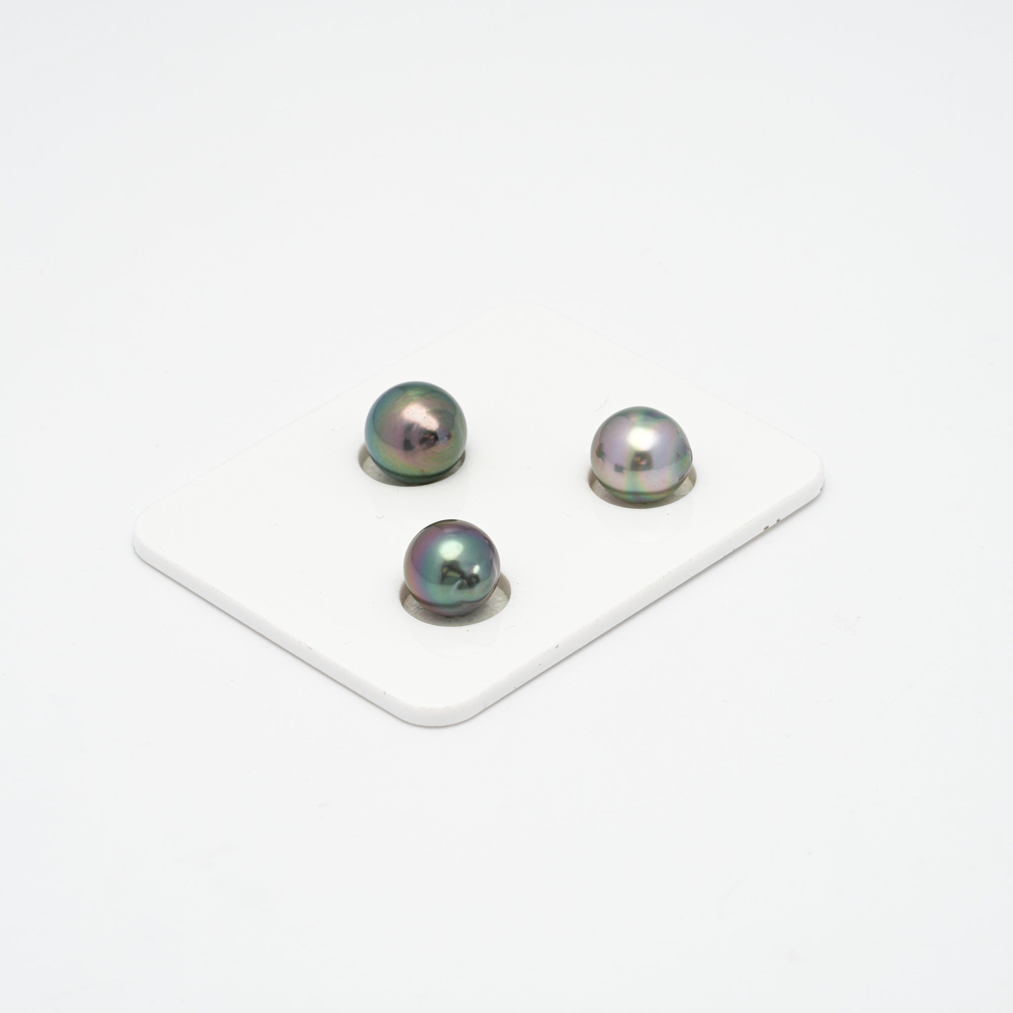 3pcs Multicolor 9-9.9mm - SB AAA/AA Quality Tahitian Pearl Trio Set ER1303